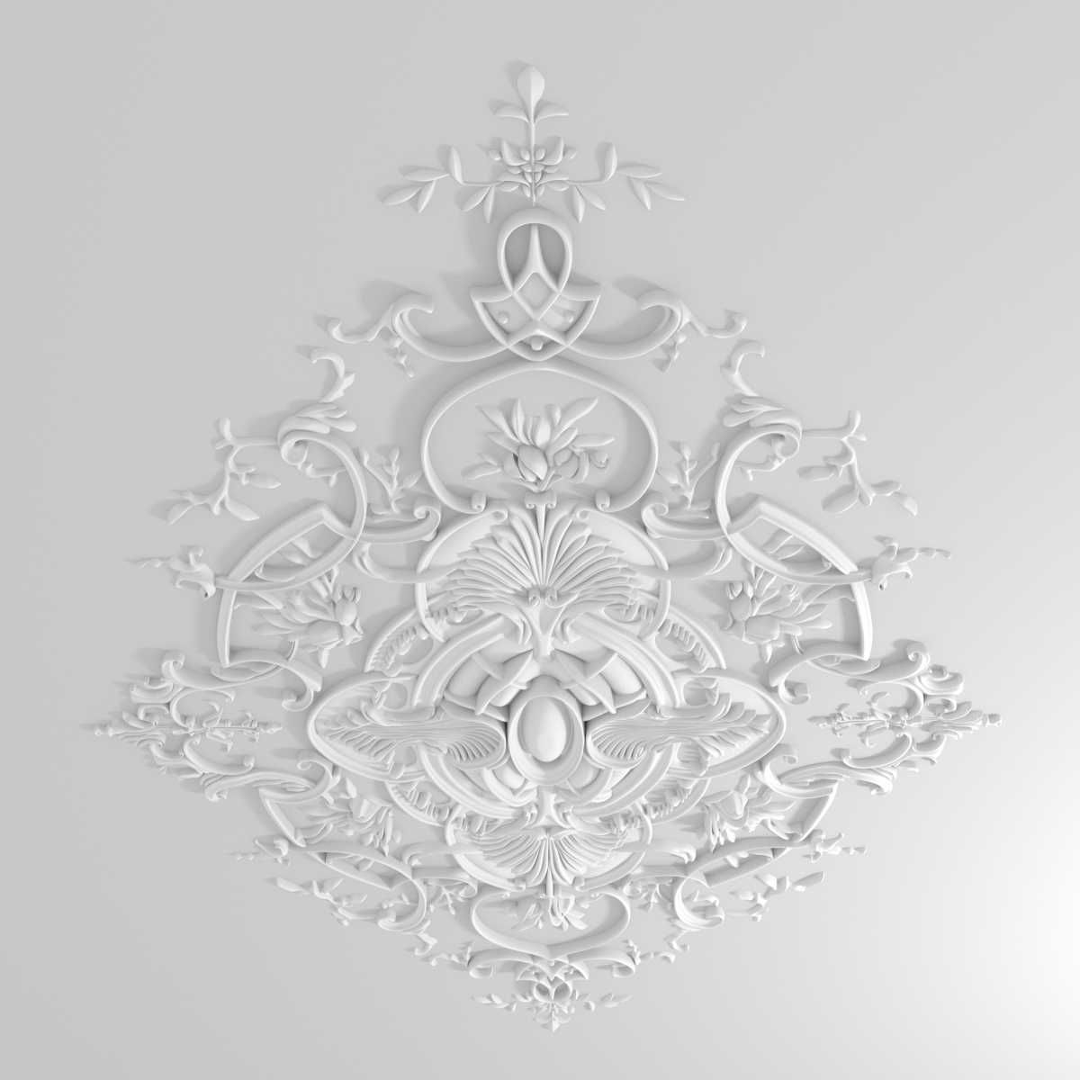 Auberlet Laurent Louis XV ceiling rosette 3D model_3