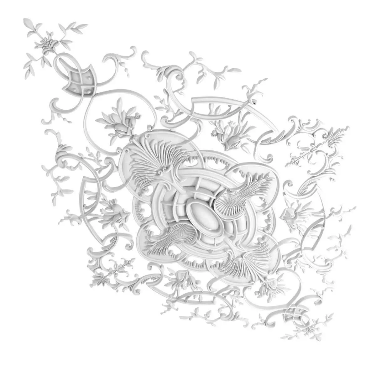 Auberlet Laurent Louis XV ceiling rosette 3D model_0