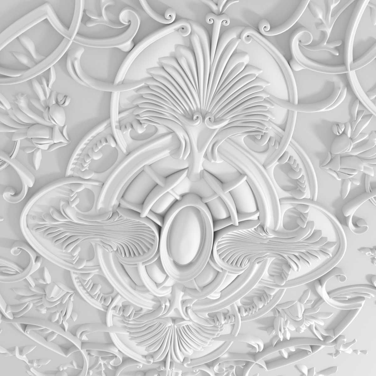 Auberlet Laurent Louis XV ceiling rosette 3D model_5