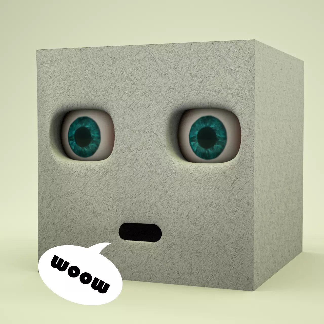 Face Rigged cube Free 3D model