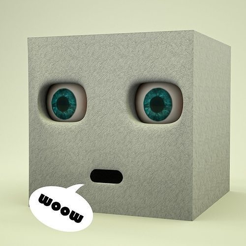 Face Rigged cube Free 3D model