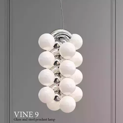 VINE 1 chandelier with balls hanging from it 3D model