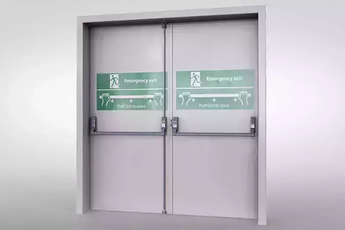 Emergency door Low-poly 3D model