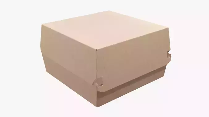 Empty fast food corrugated cardboard box