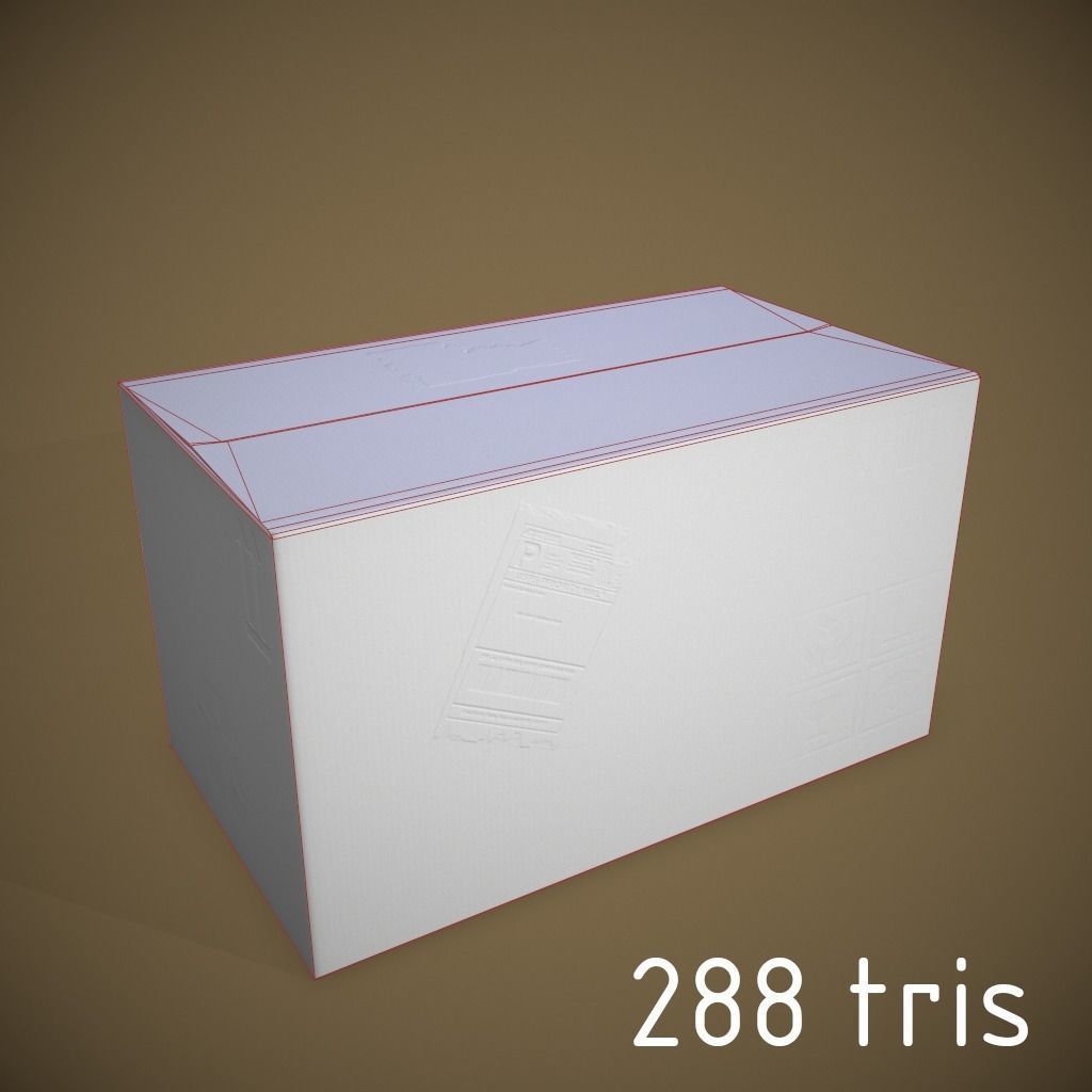 cardboard box Low-poly 3D model_7