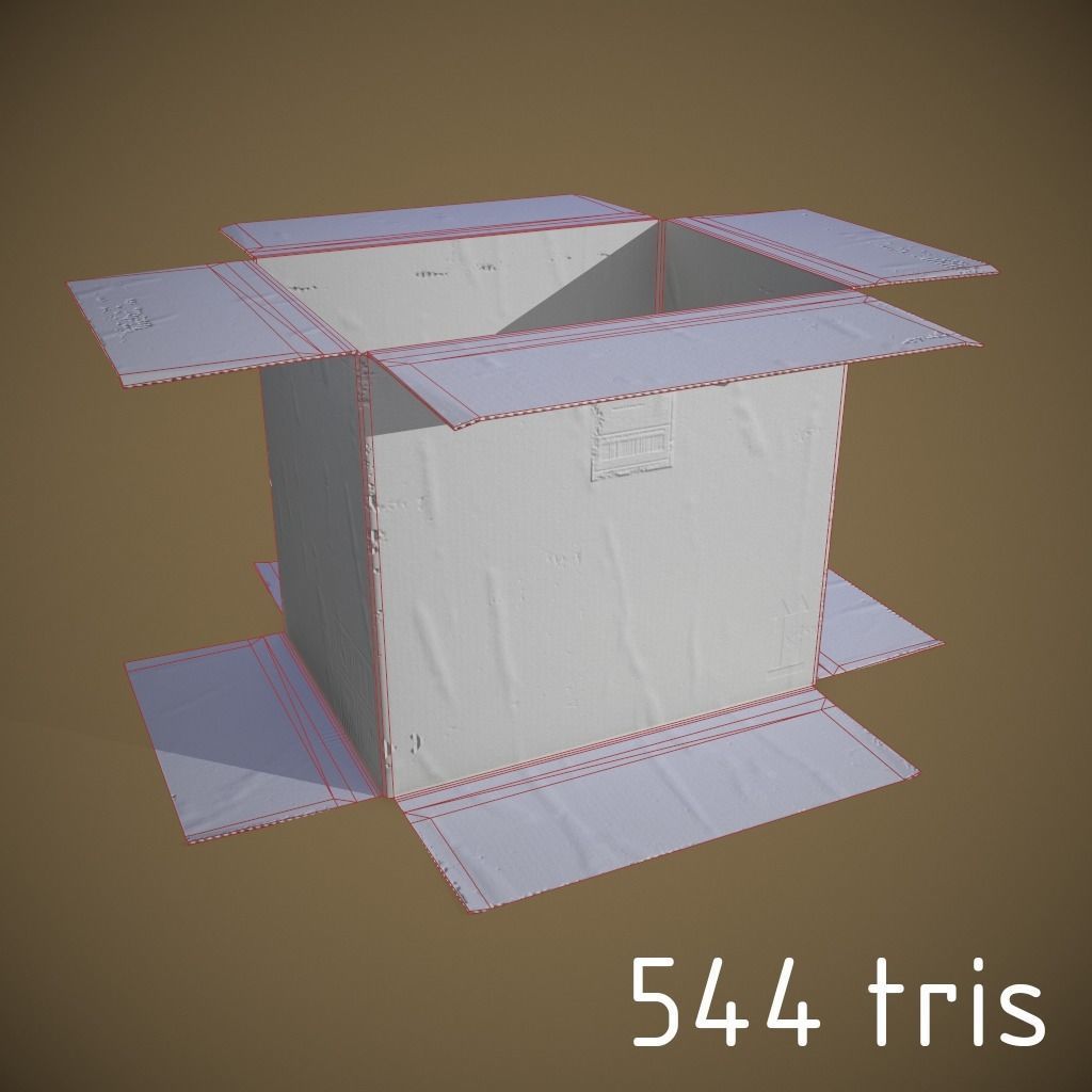 cardboard box Low-poly 3D model_6