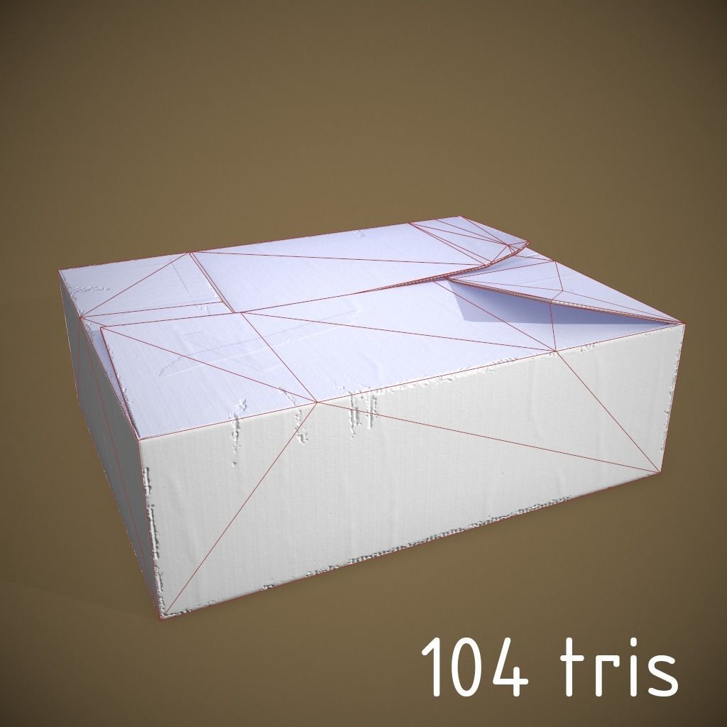 cardboard box Low-poly 3D model_5