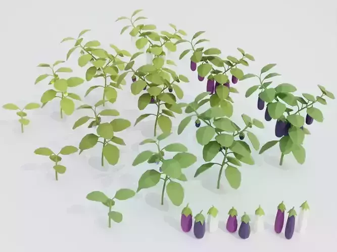 Low poly eggplant