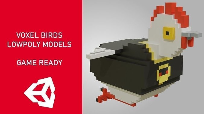 Voxel birds 3d lowpoly models - Game Ready Low-poly 3D model