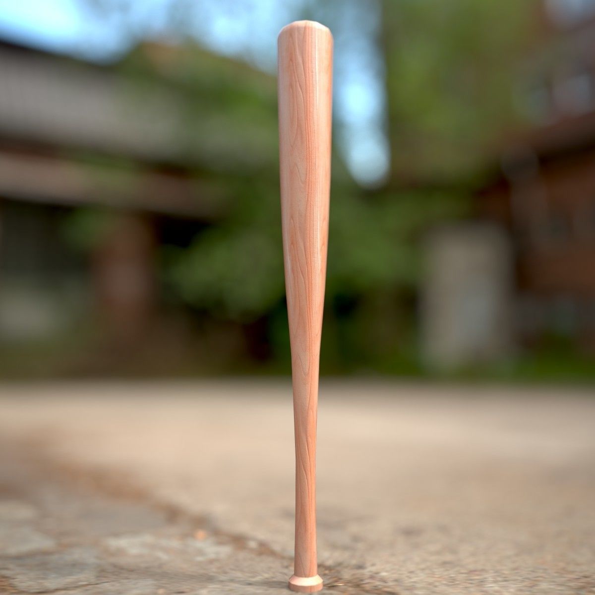 Club bat Low-poly 3D model_1