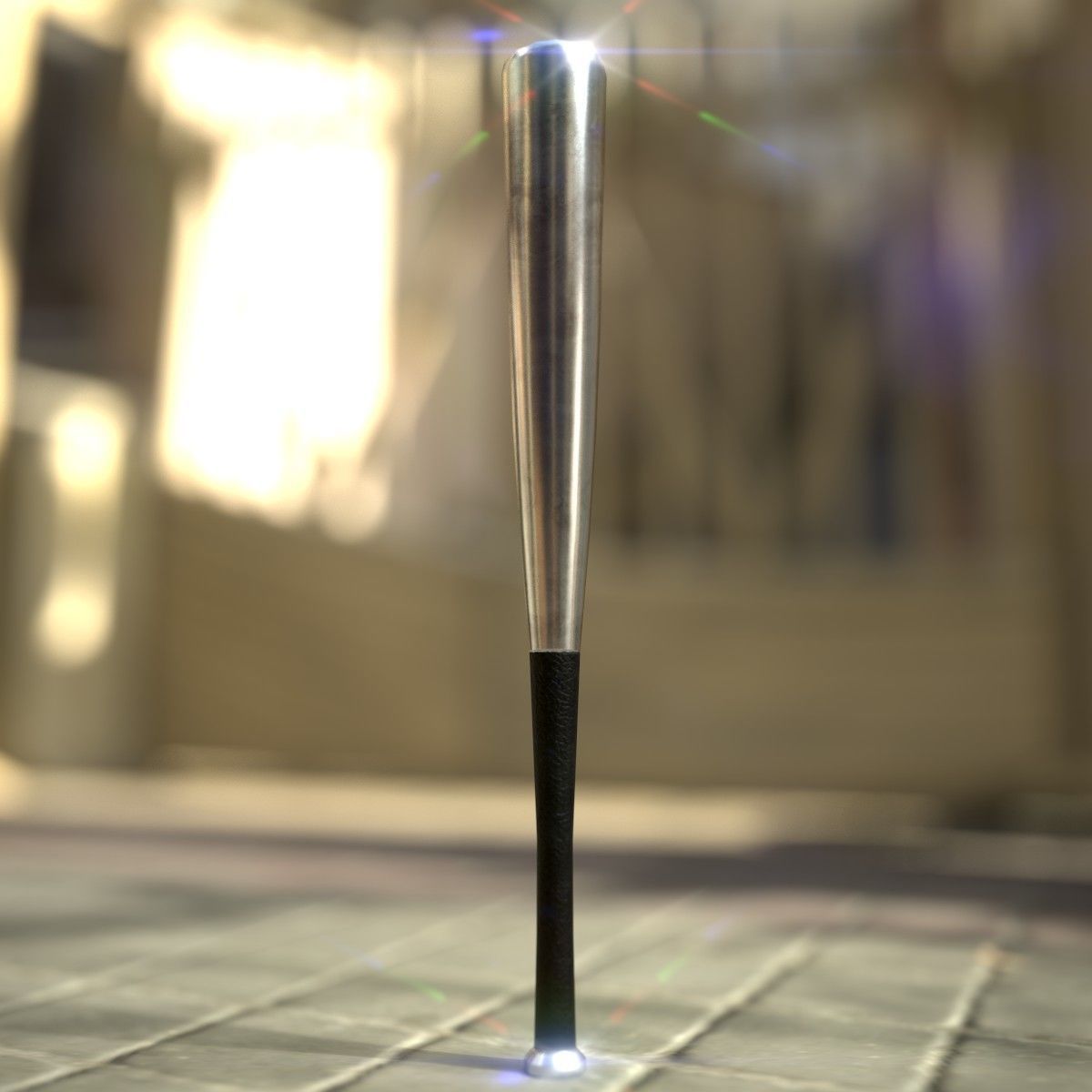 Club bat Low-poly 3D model_2