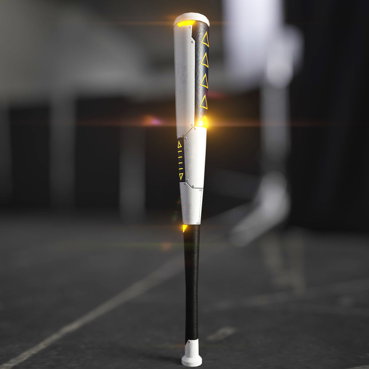 Club bat Low-poly 3D model_3