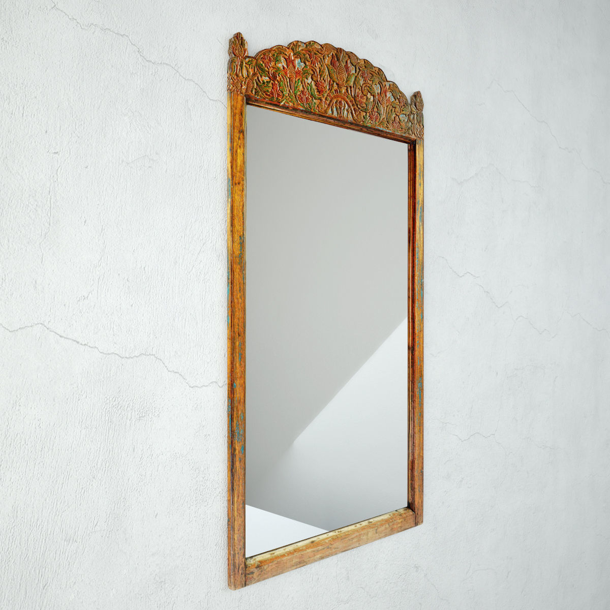 Antique Balinese Carved Mirror 3D model_3
