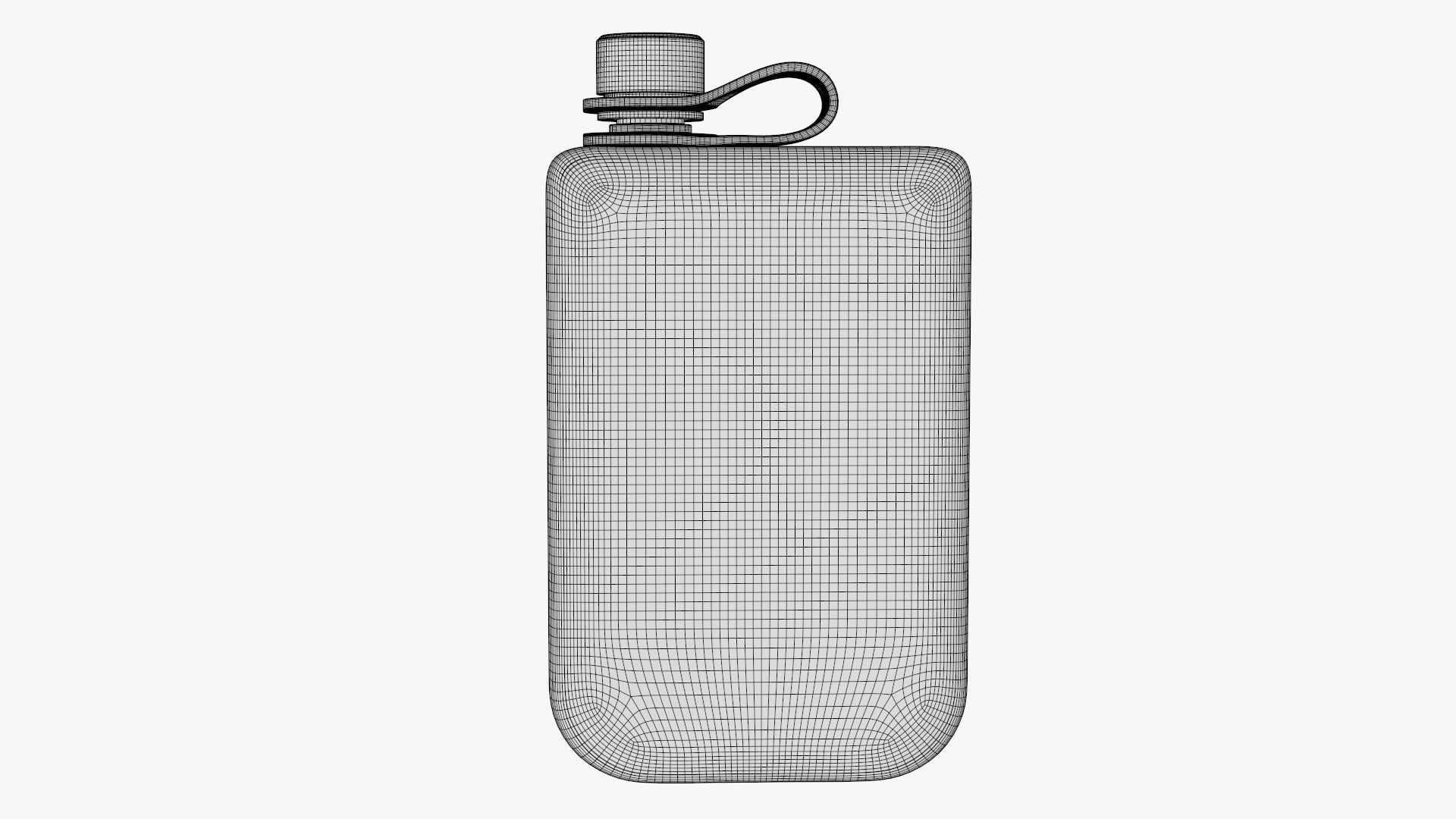 Liquor flask stainless steel 08 3D model_9