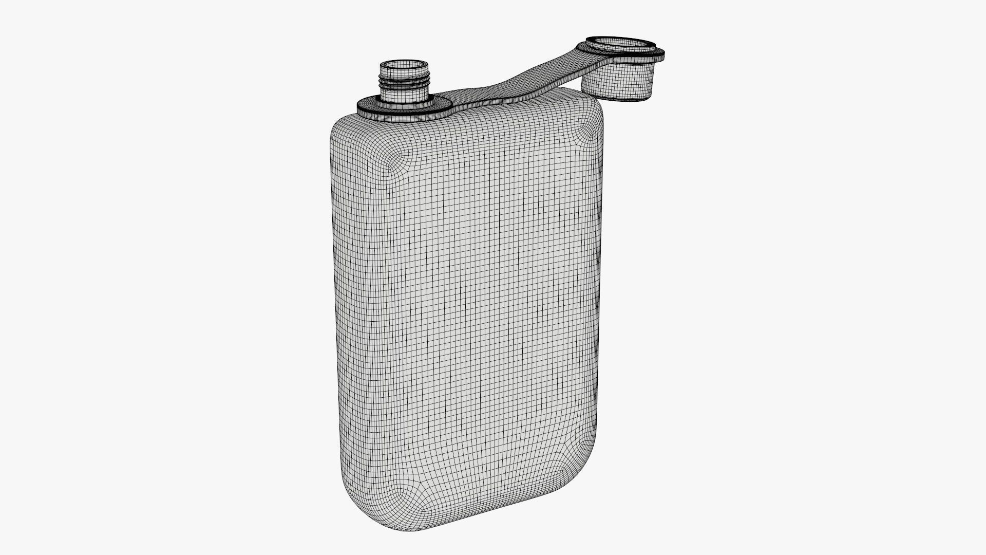 Liquor flask stainless steel 08 open 3D model_5