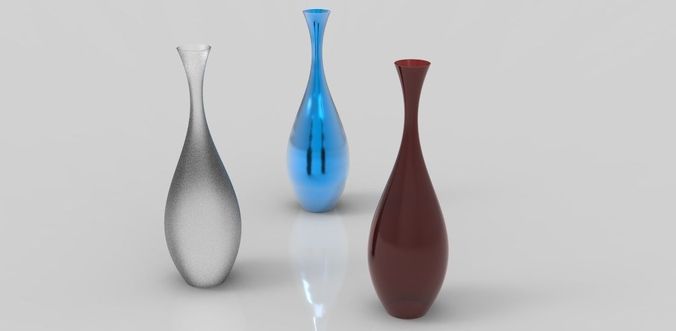 Vase three different colored vases 3D print model