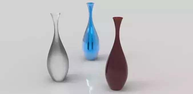 Vase three different colored vases 3D print model