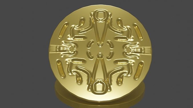 Locket 3D Model gold medallion Free 3D model