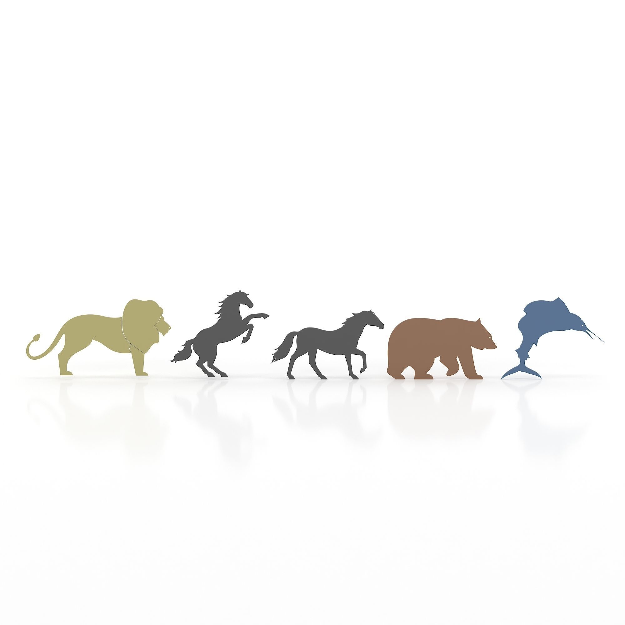 Animals 1 animal silhouettes 3D model_1