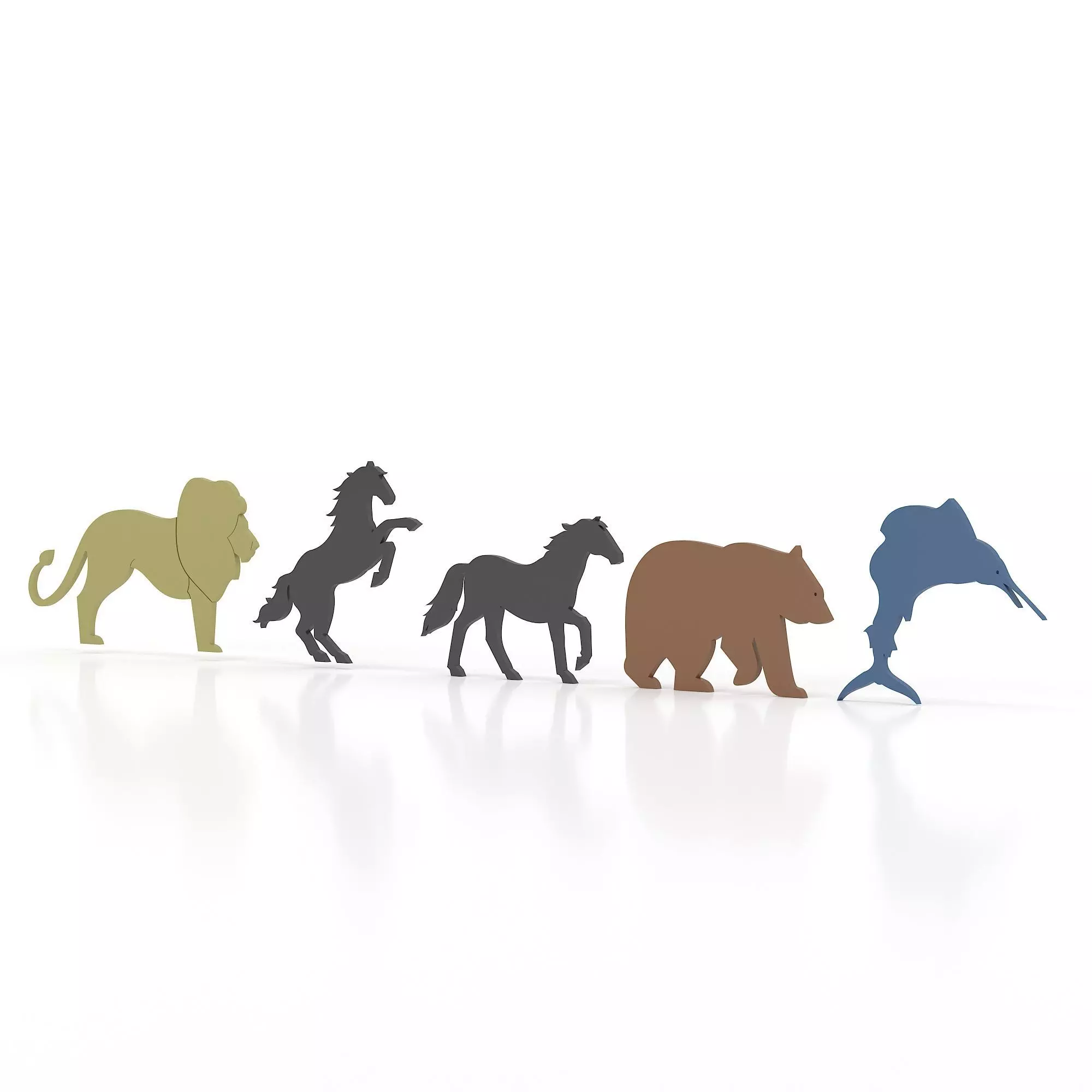 Animals 1 animal silhouettes 3D model_0
