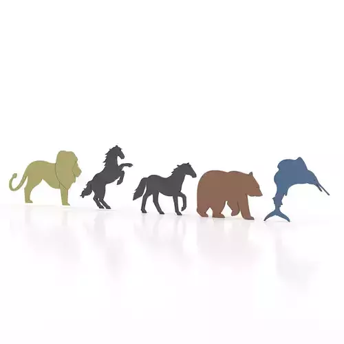 Animals 1 animal silhouettes 3D model