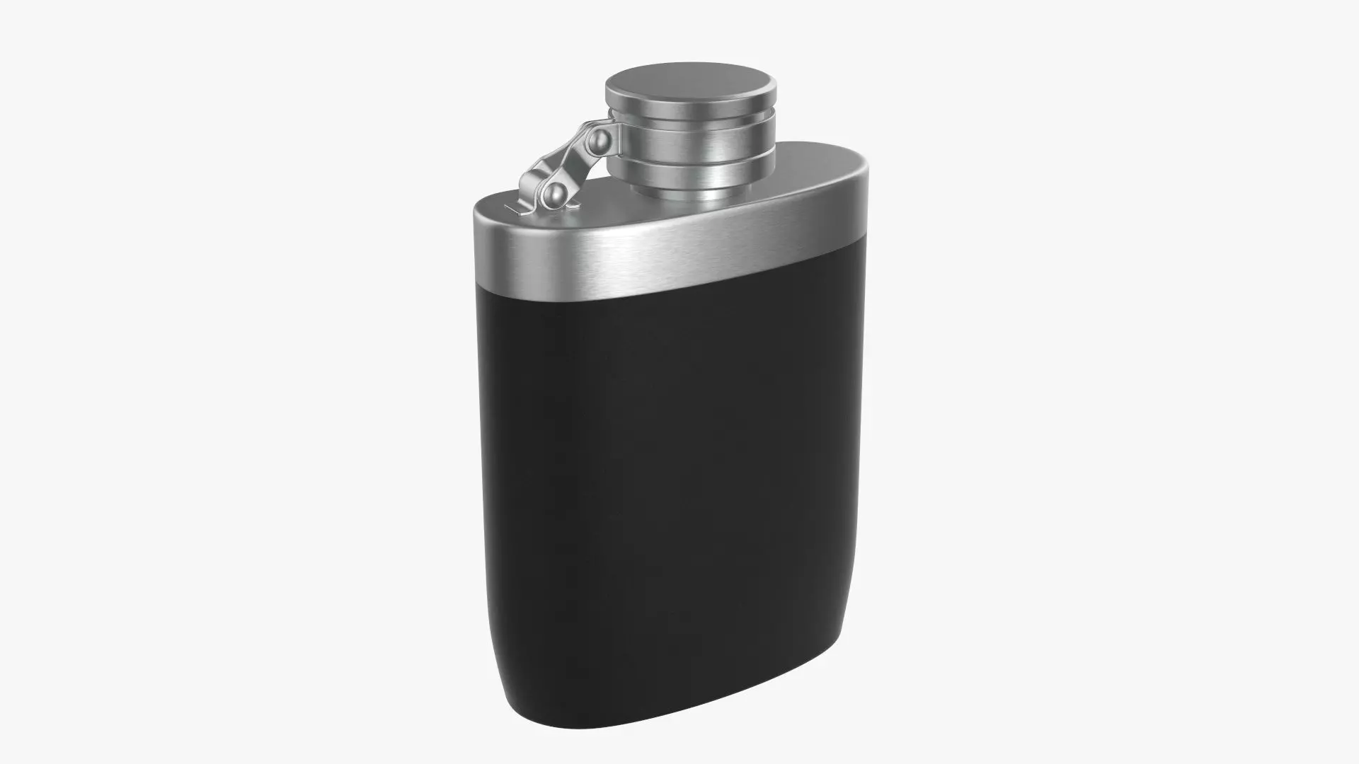 Liquor flask stainless steel plastic wrap 3D model_0