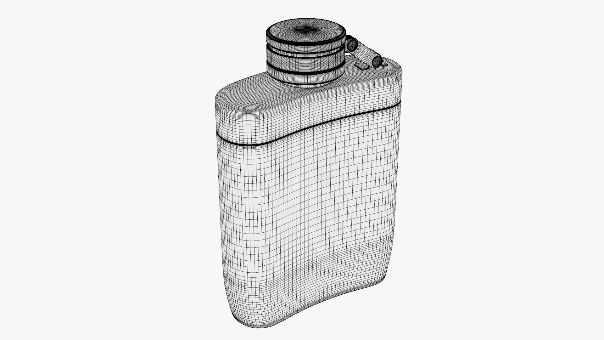 Liquor flask stainless steel plastic wrap 3D model_7