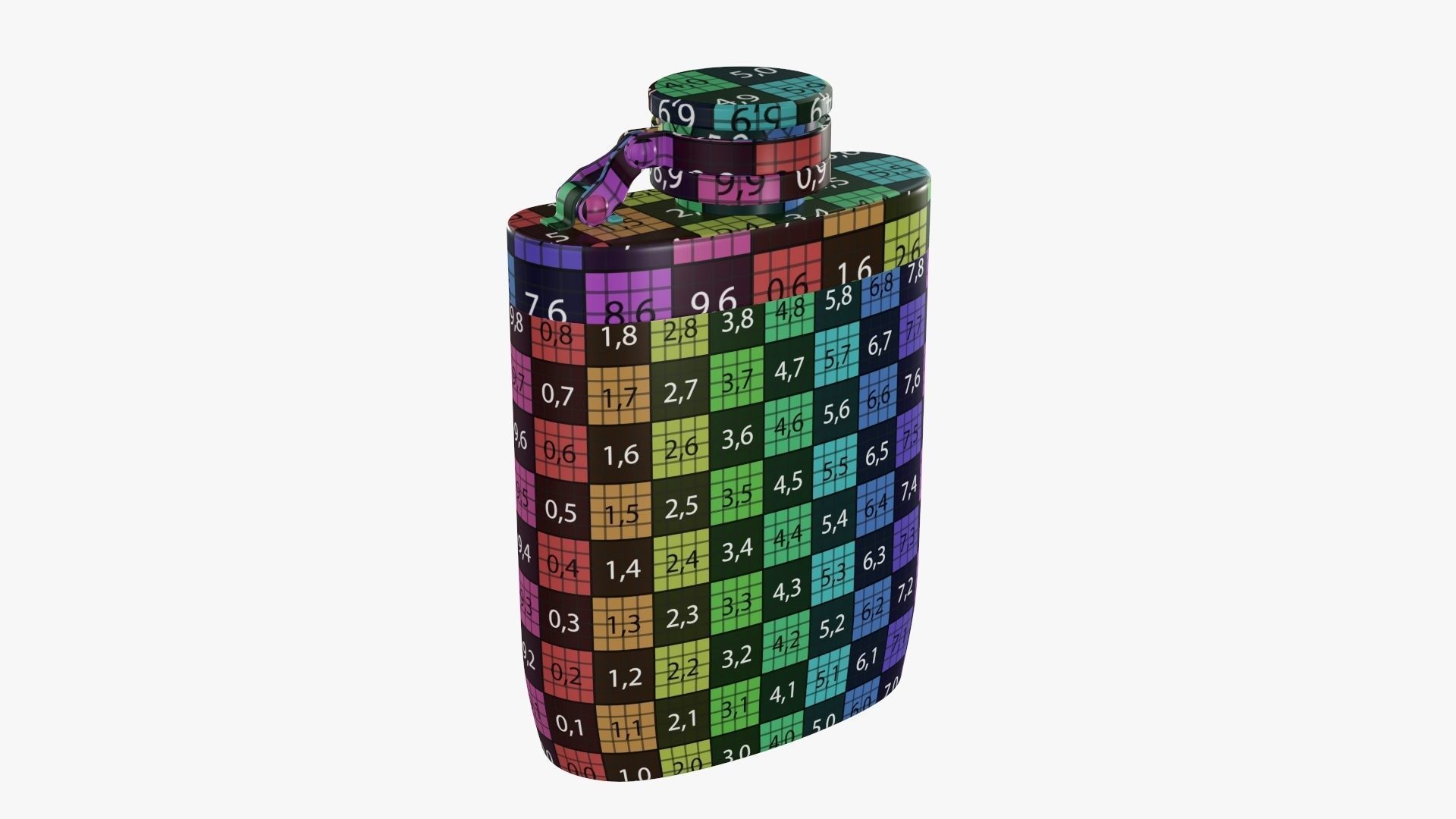 Liquor flask stainless steel plastic wrap 3D model_10