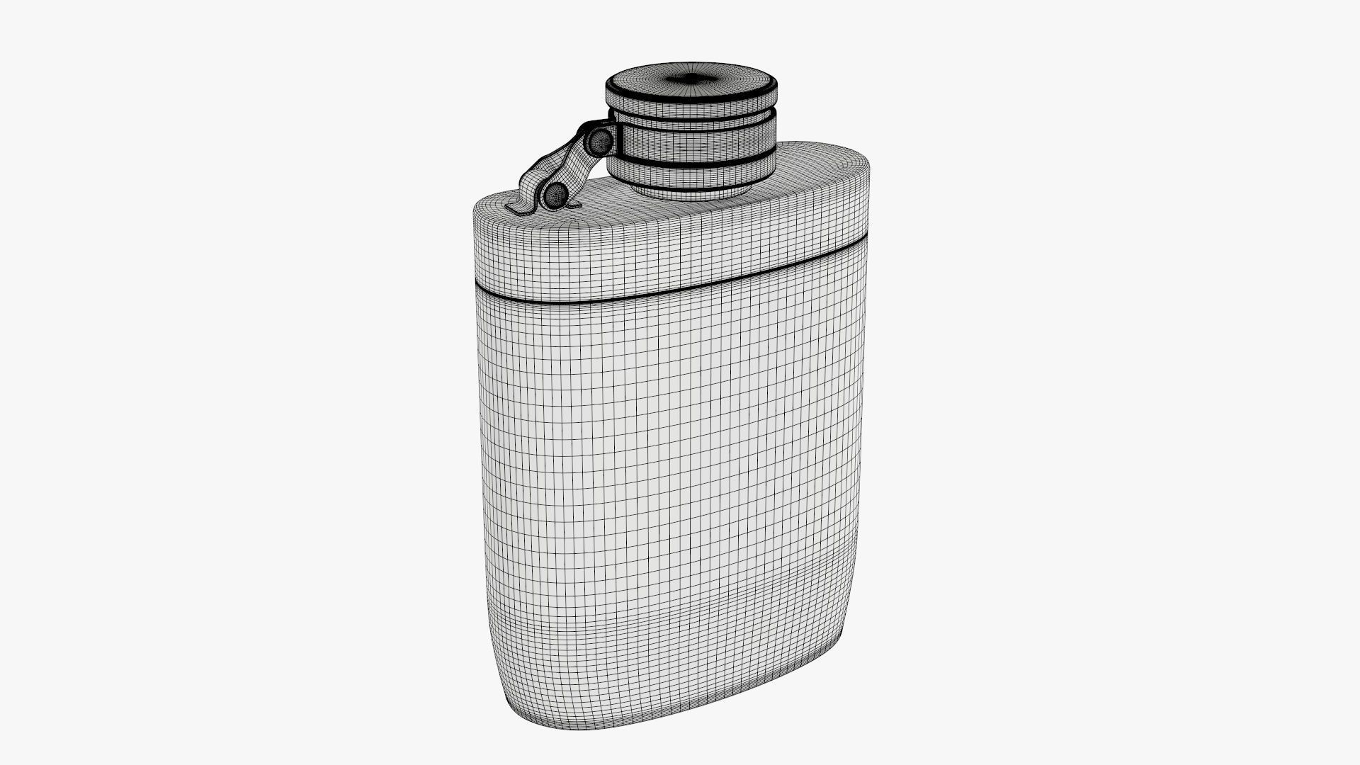 Liquor flask stainless steel plastic wrap 3D model_5