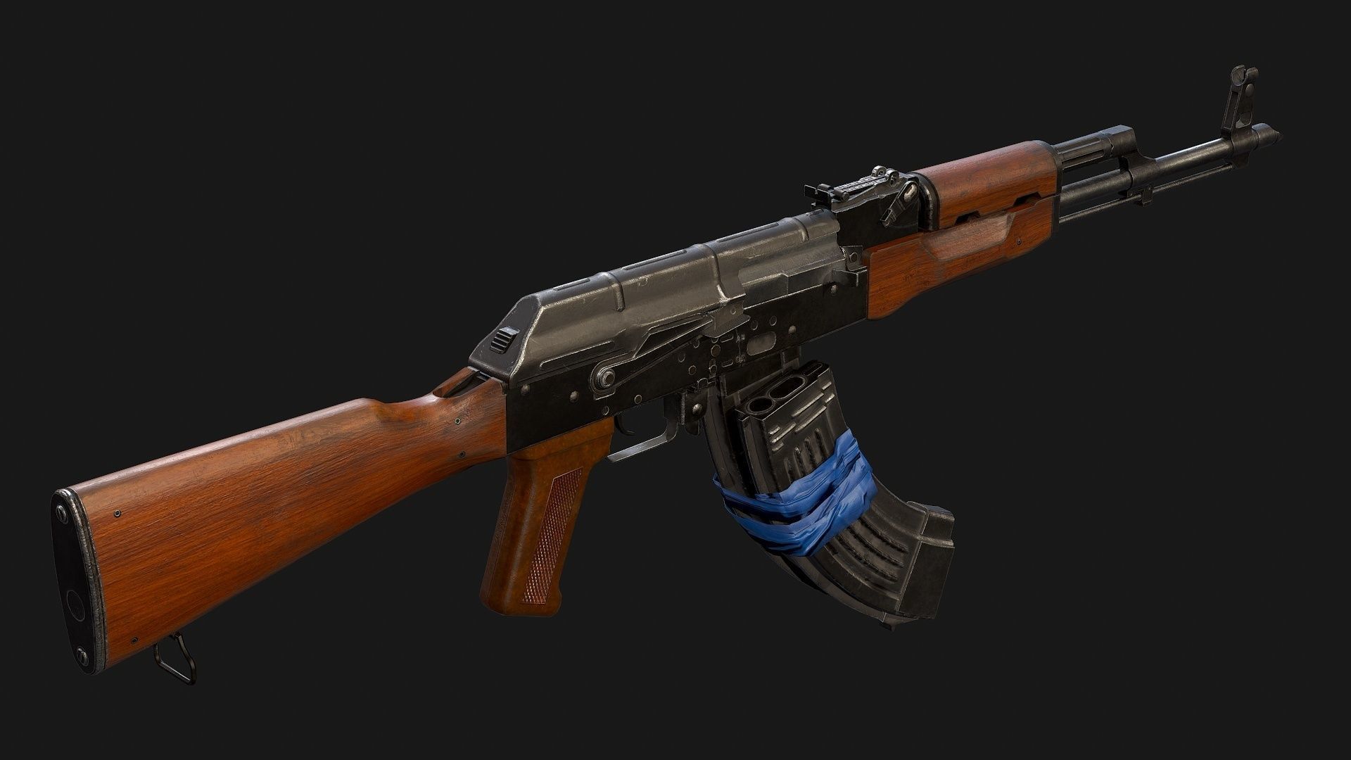 AKM with electrical tape Low-poly 3D model_4