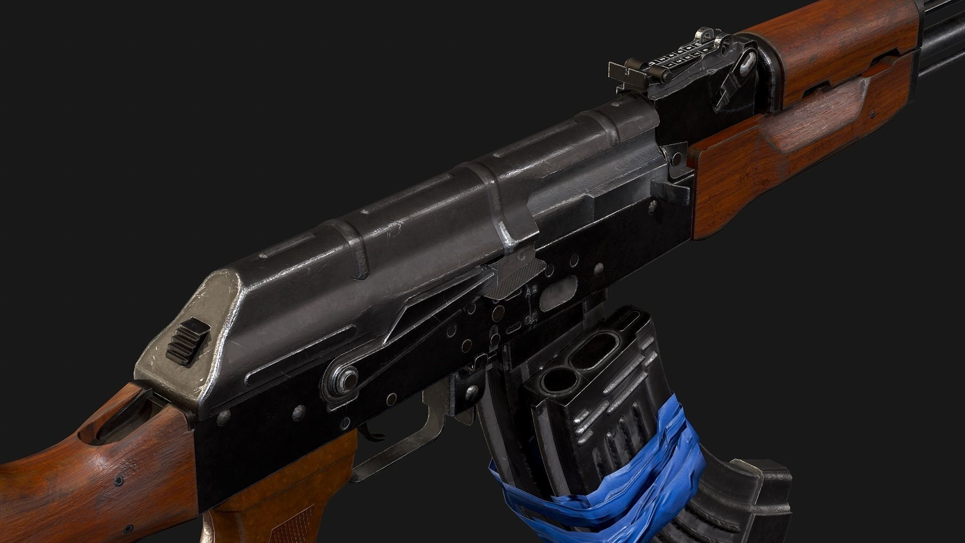 AKM with electrical tape Low-poly 3D model_5