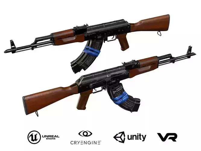 AKM with electrical tape Low-poly 3D model