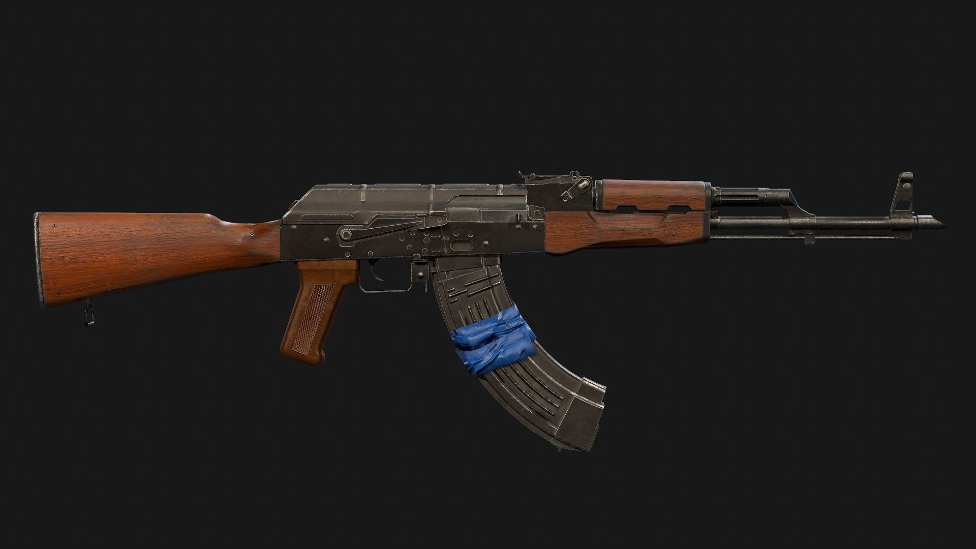 AKM with electrical tape Low-poly 3D model_2