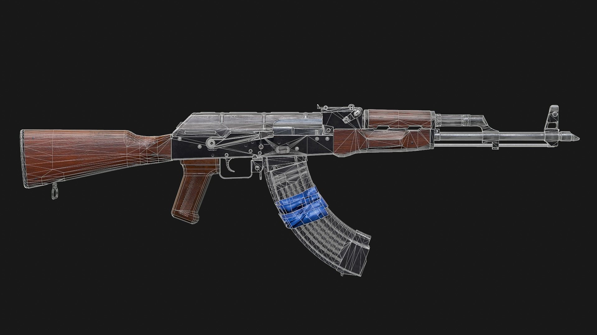 AKM with electrical tape Low-poly 3D model_3