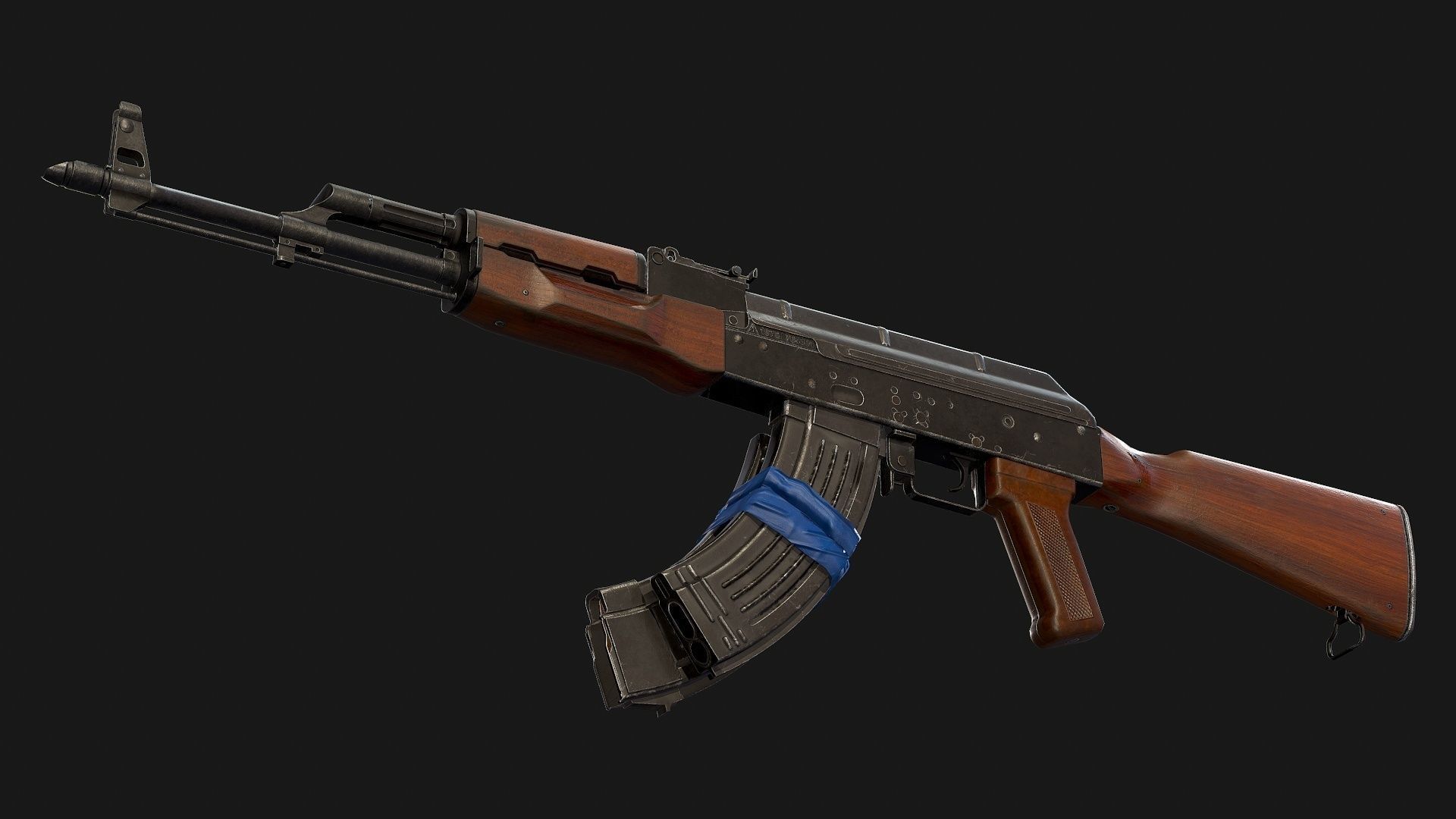 AKM with electrical tape Low-poly 3D model_8