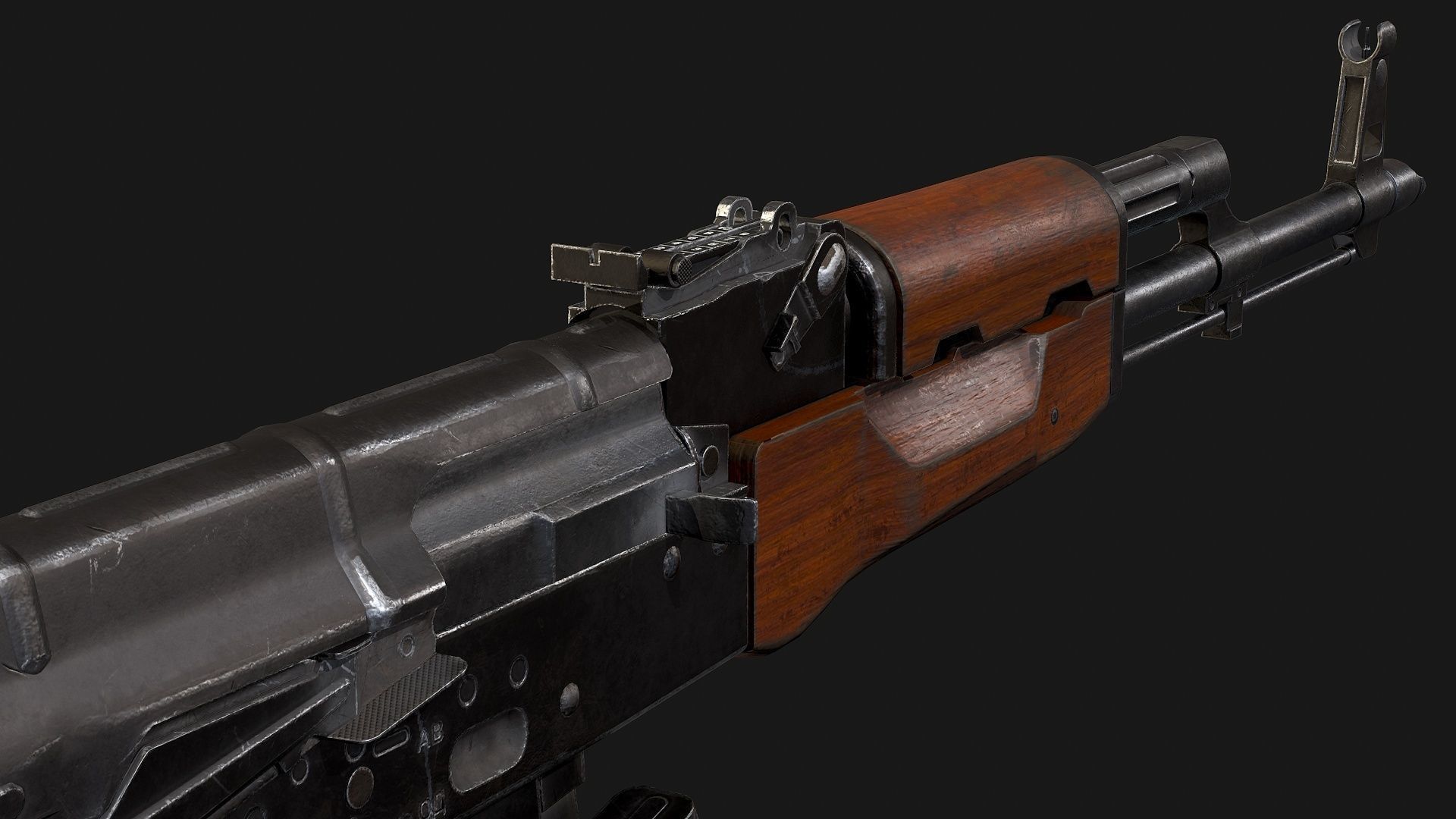 AKM with electrical tape Low-poly 3D model_6