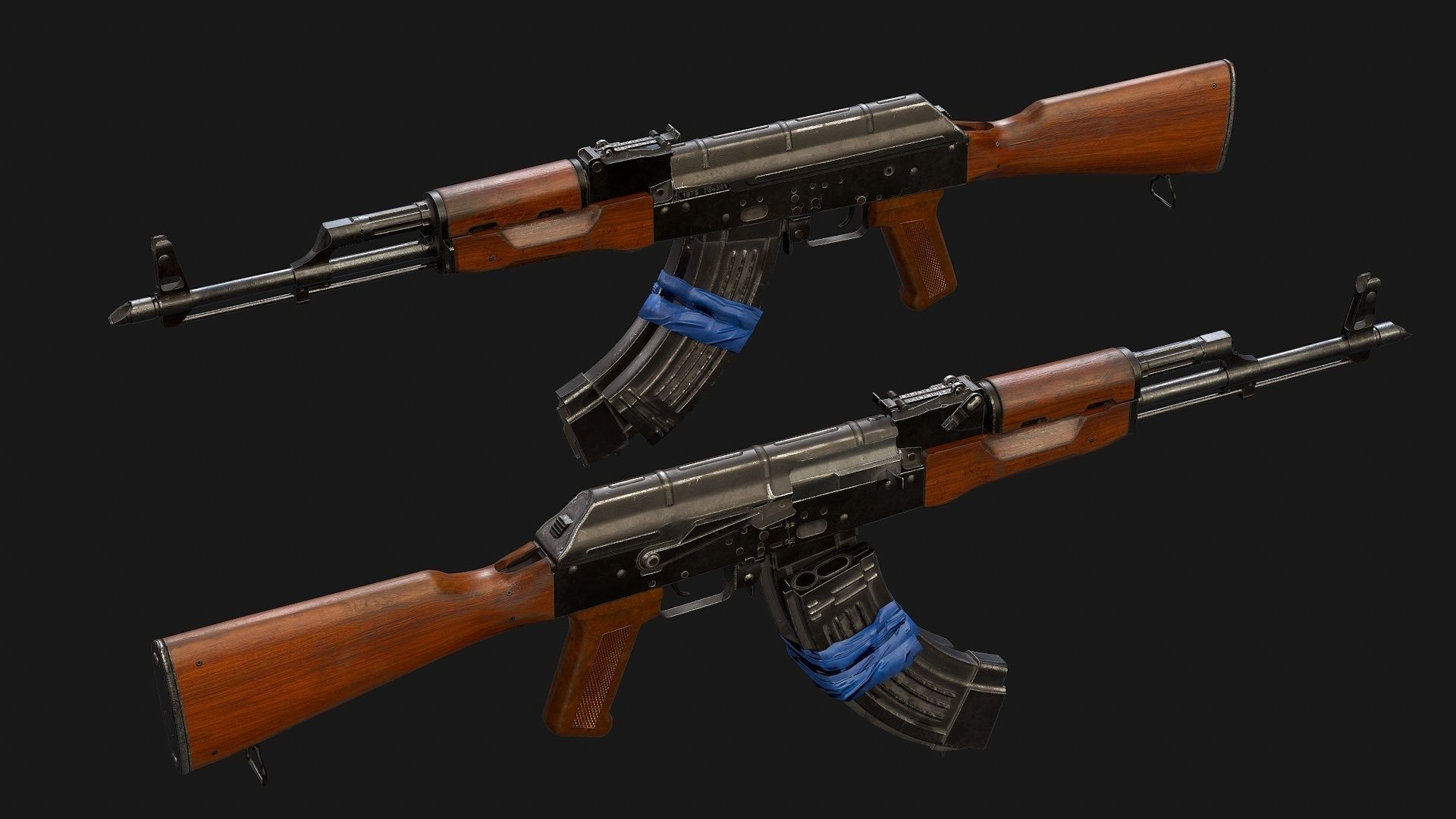AKM with electrical tape Low-poly 3D model_7