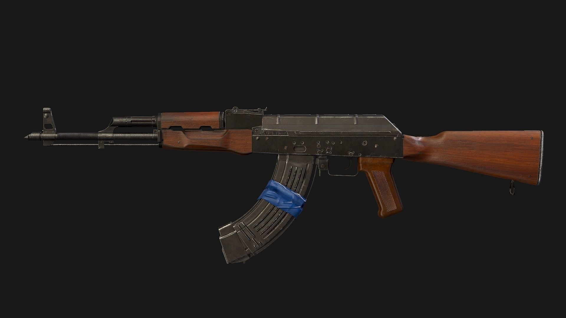 AKM with electrical tape Low-poly 3D model_9