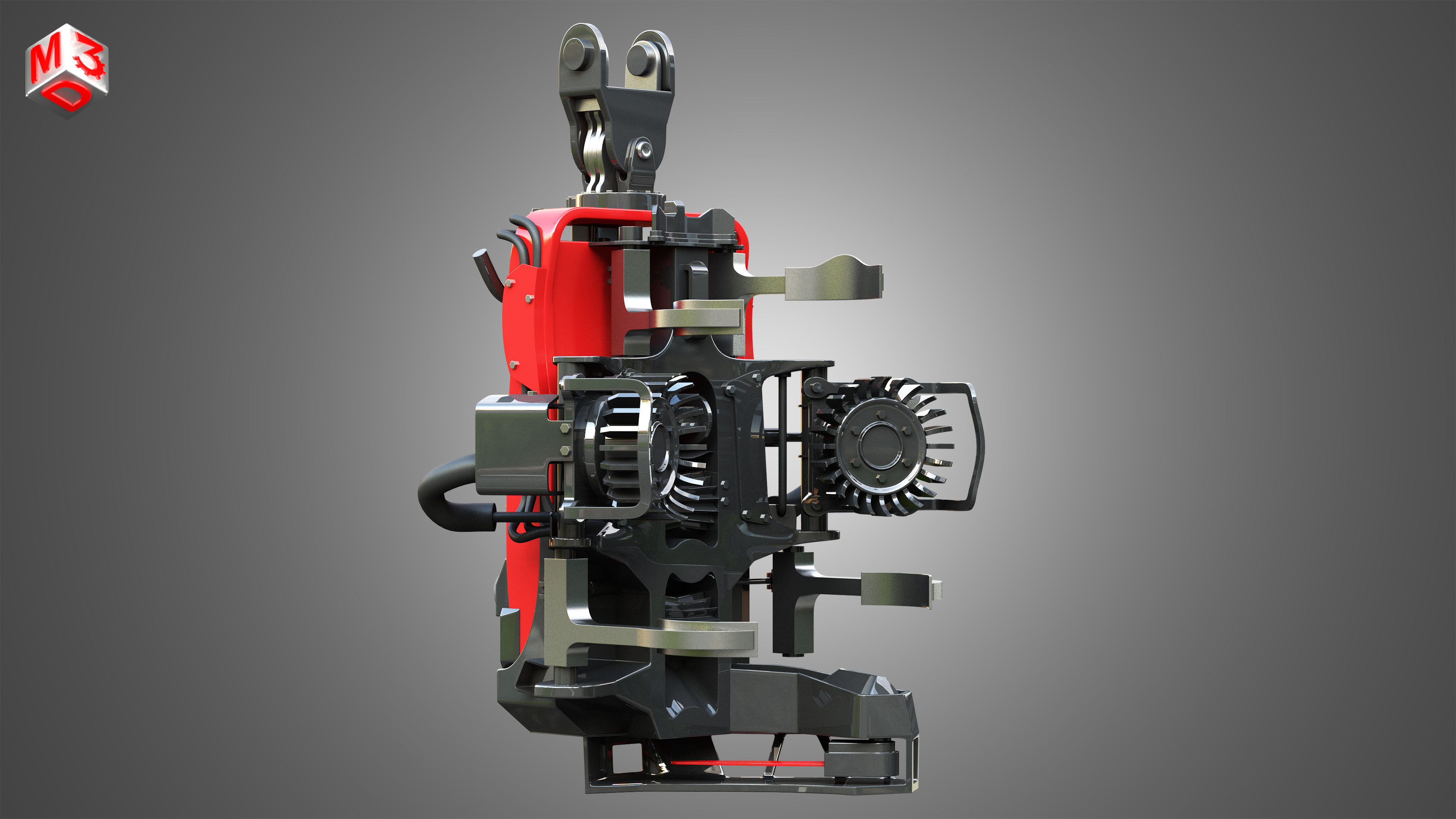 Komatsu Forestry Harvester Head 3D model_1
