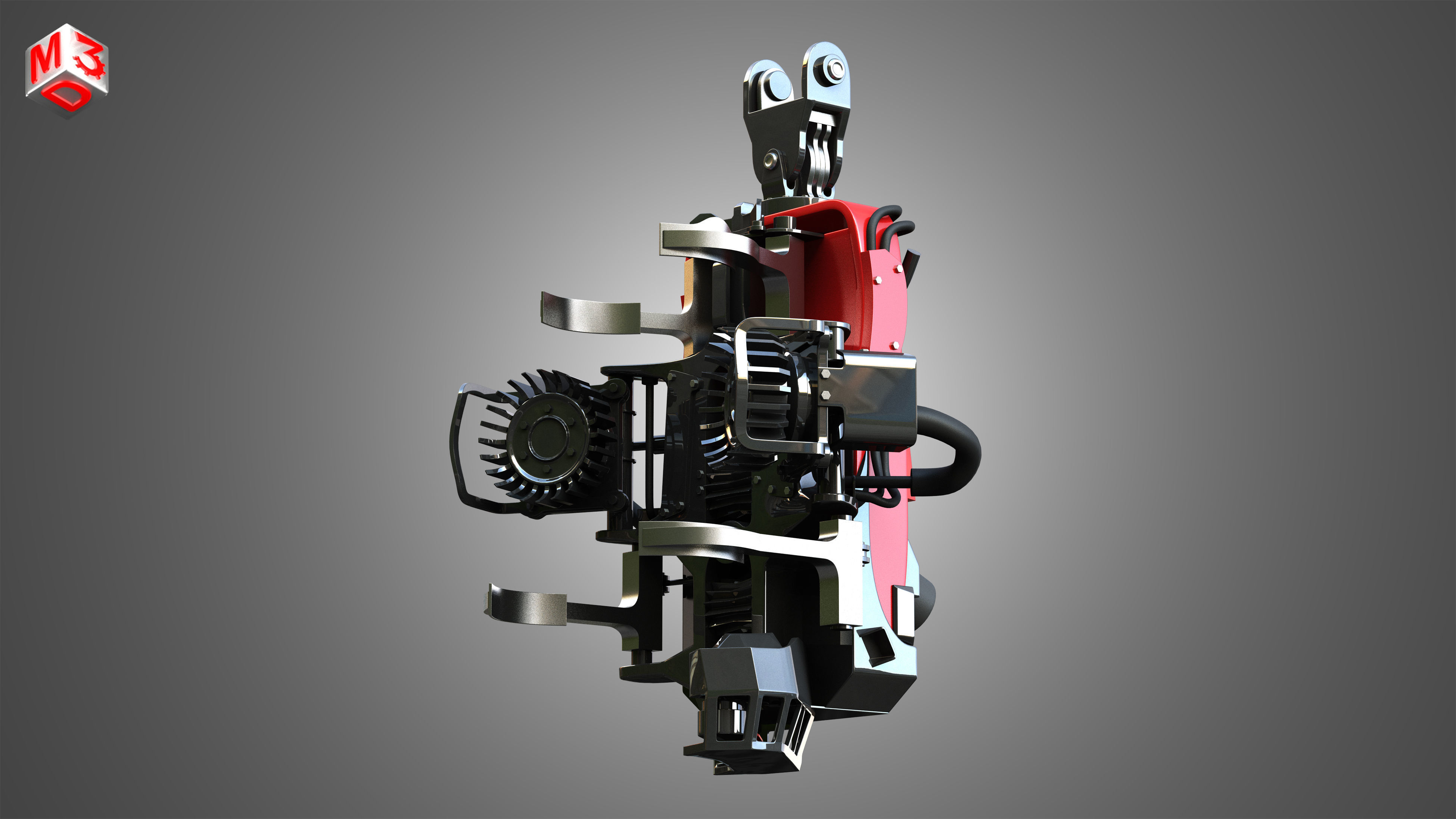 Komatsu Forestry Harvester Head 3D model_6