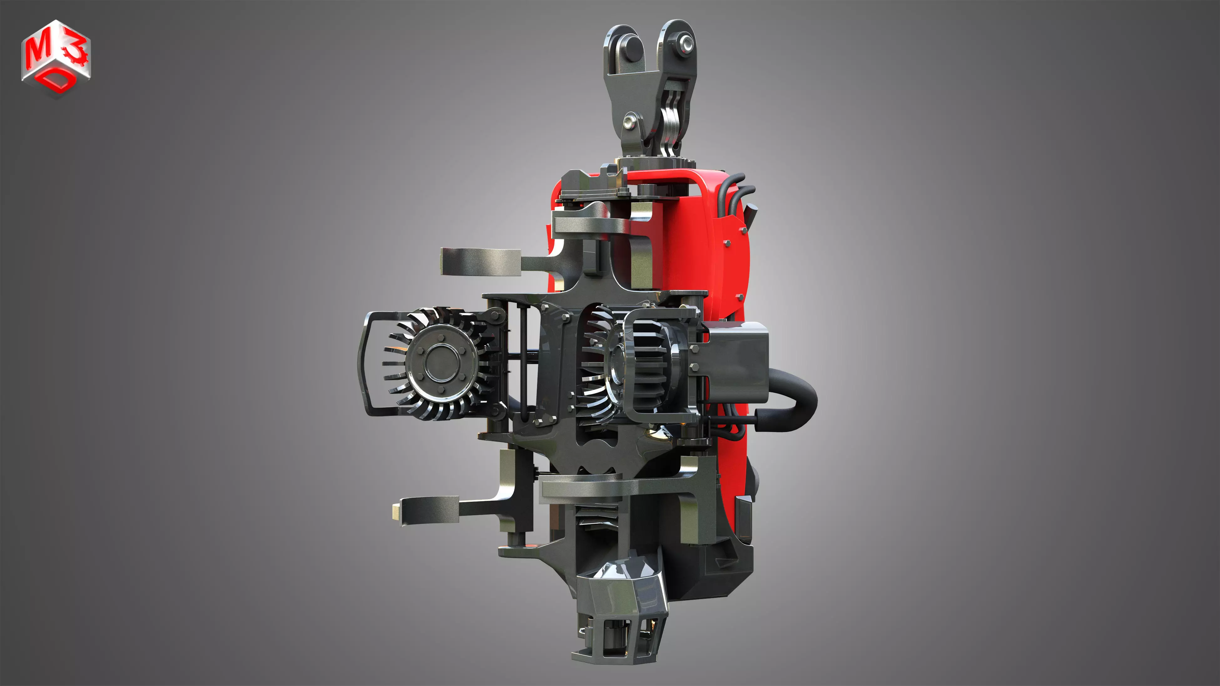Komatsu Forestry Harvester Head 3D model_0