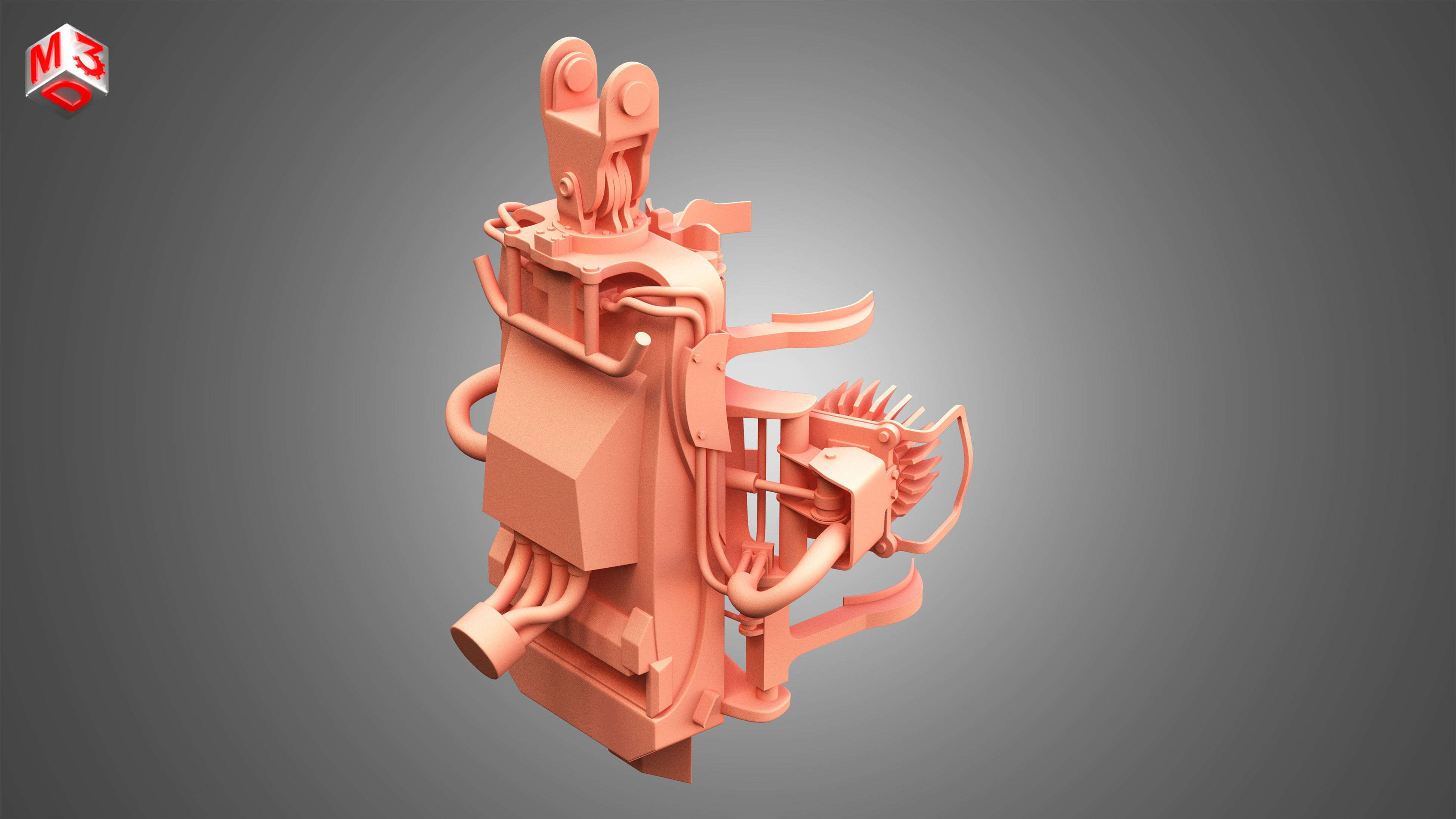 Komatsu Forestry Harvester Head 3D model_14