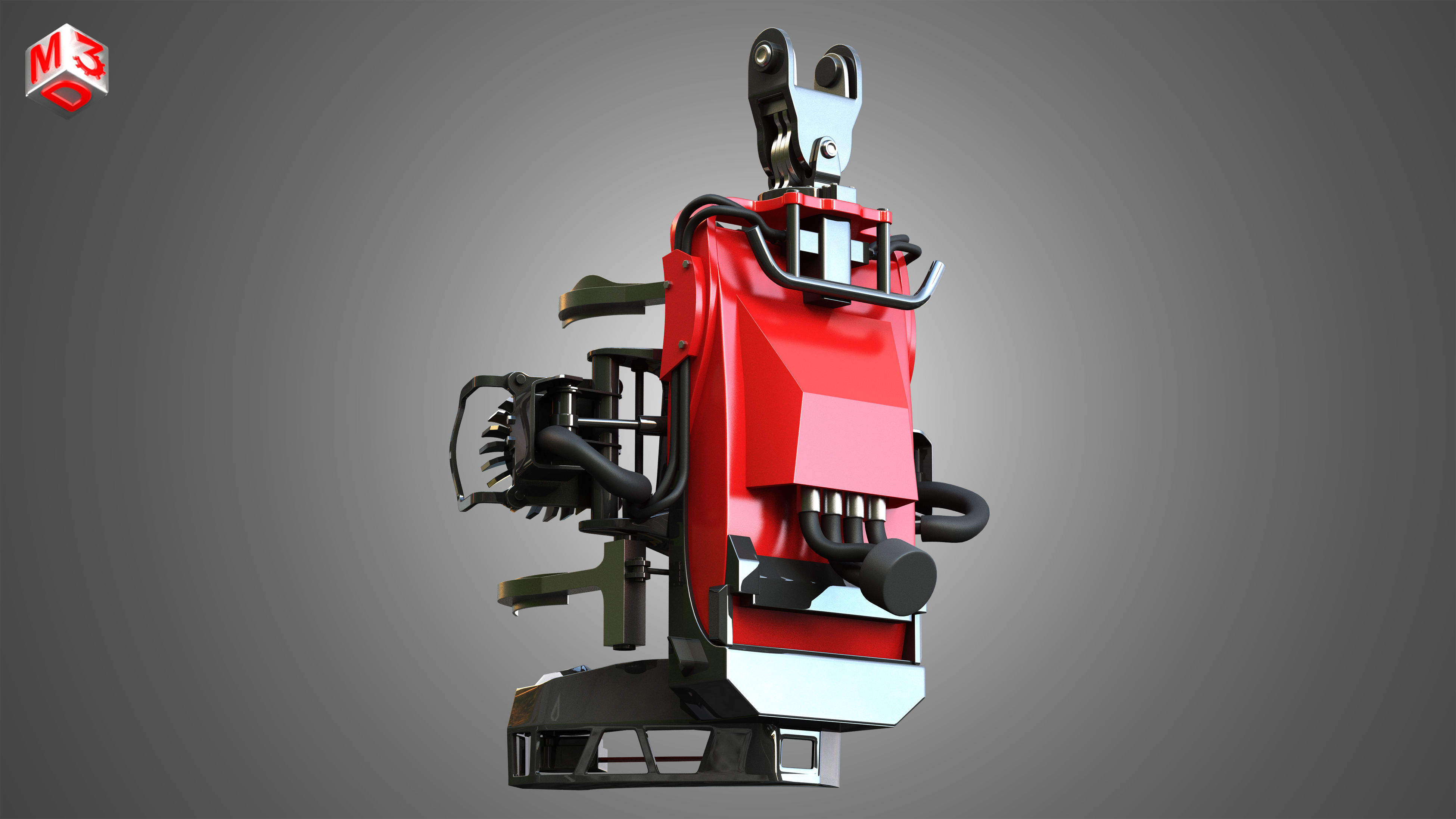 Komatsu Forestry Harvester Head 3D model_7