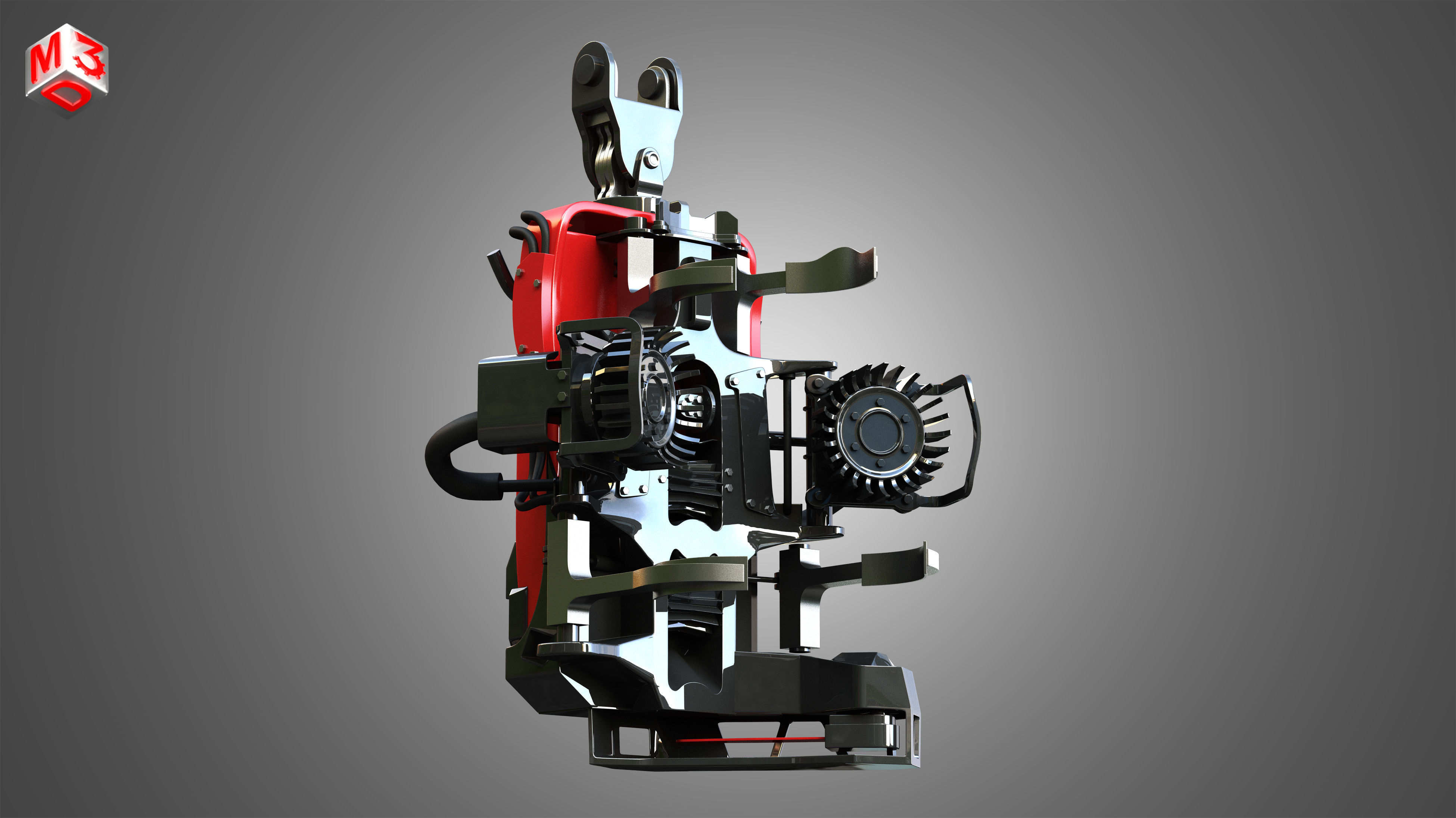 Komatsu Forestry Harvester Head 3D model_5