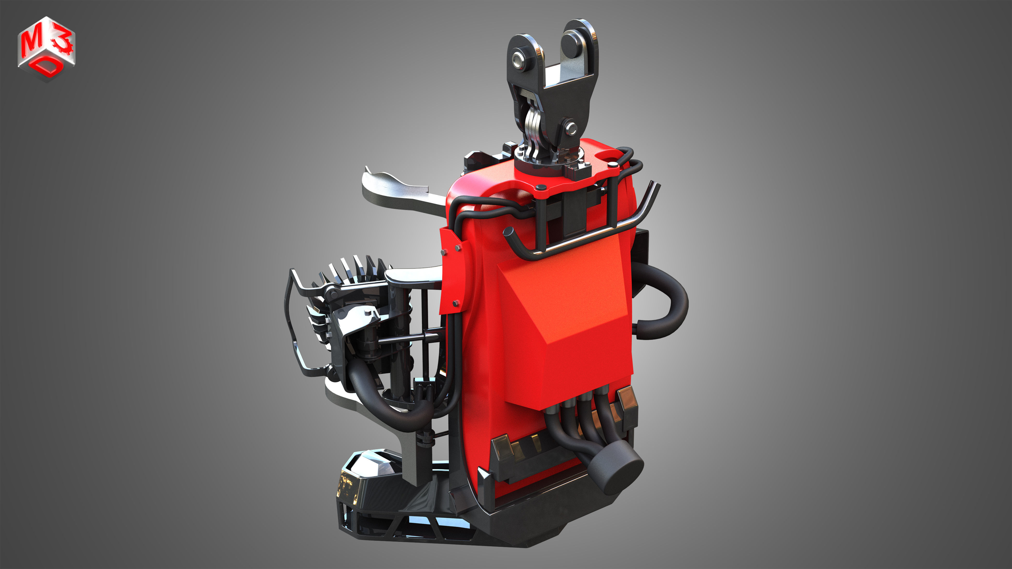 Komatsu Forestry Harvester Head 3D model_11