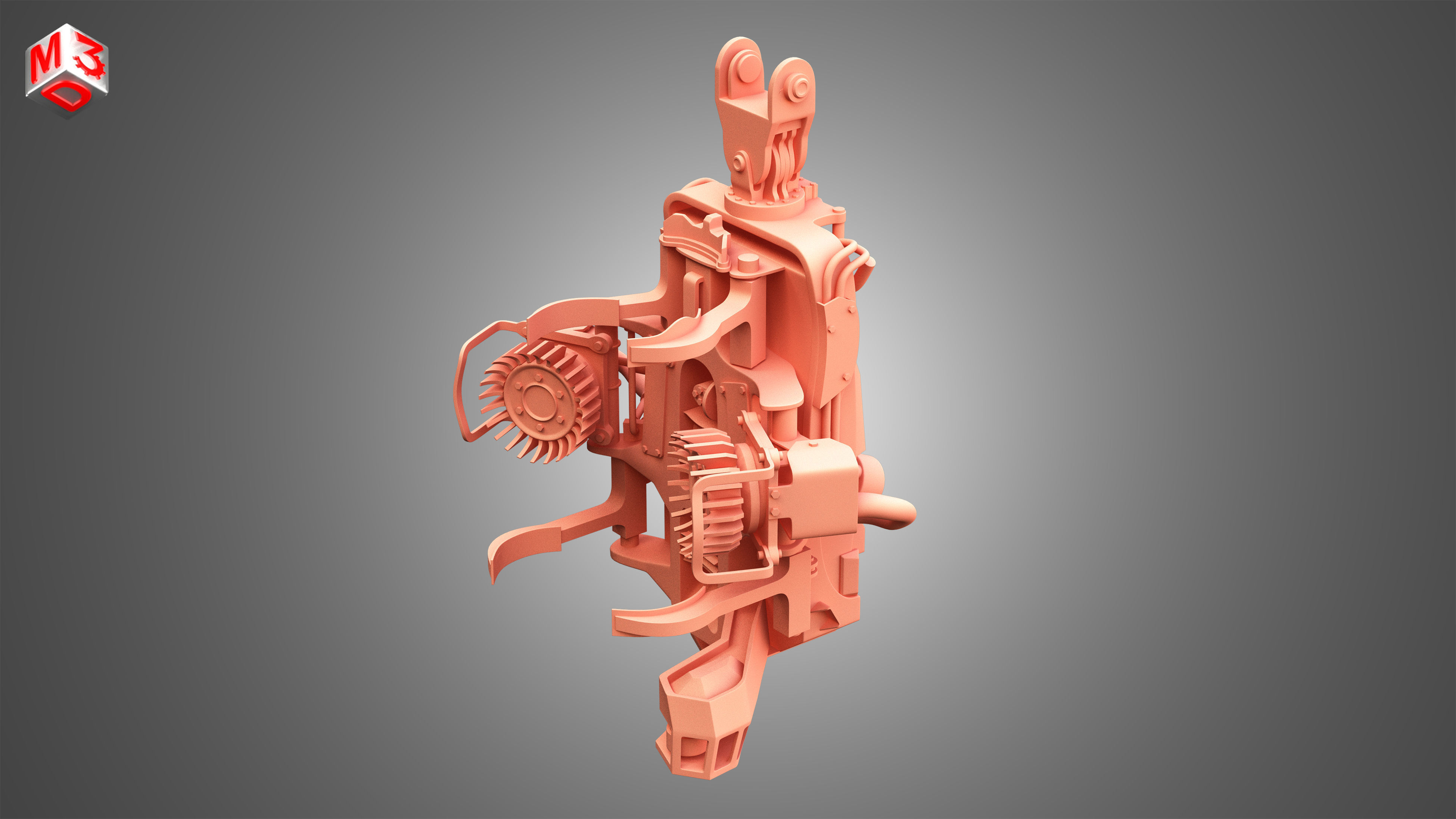 Komatsu Forestry Harvester Head 3D model_16