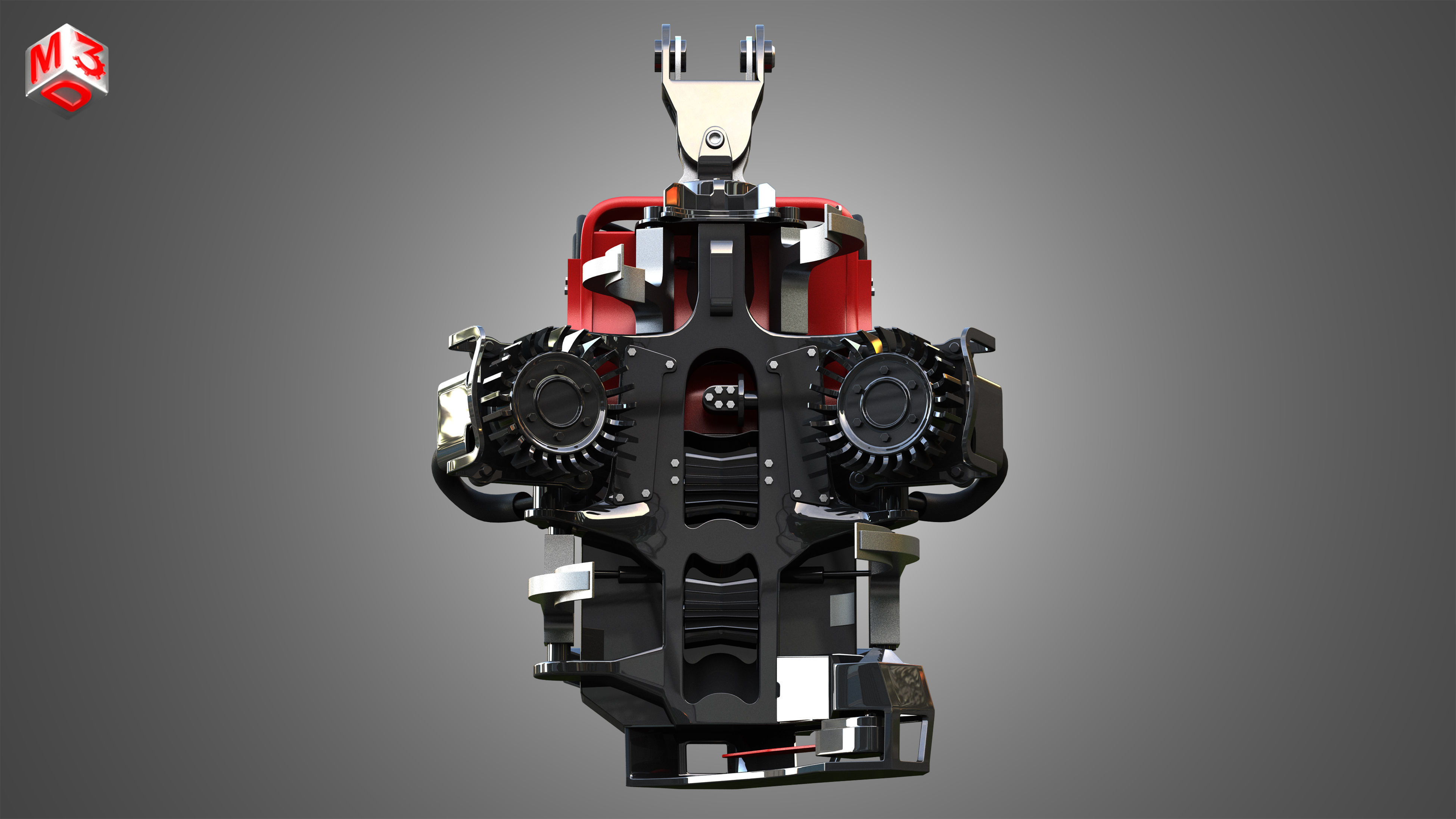 Komatsu Forestry Harvester Head 3D model_8
