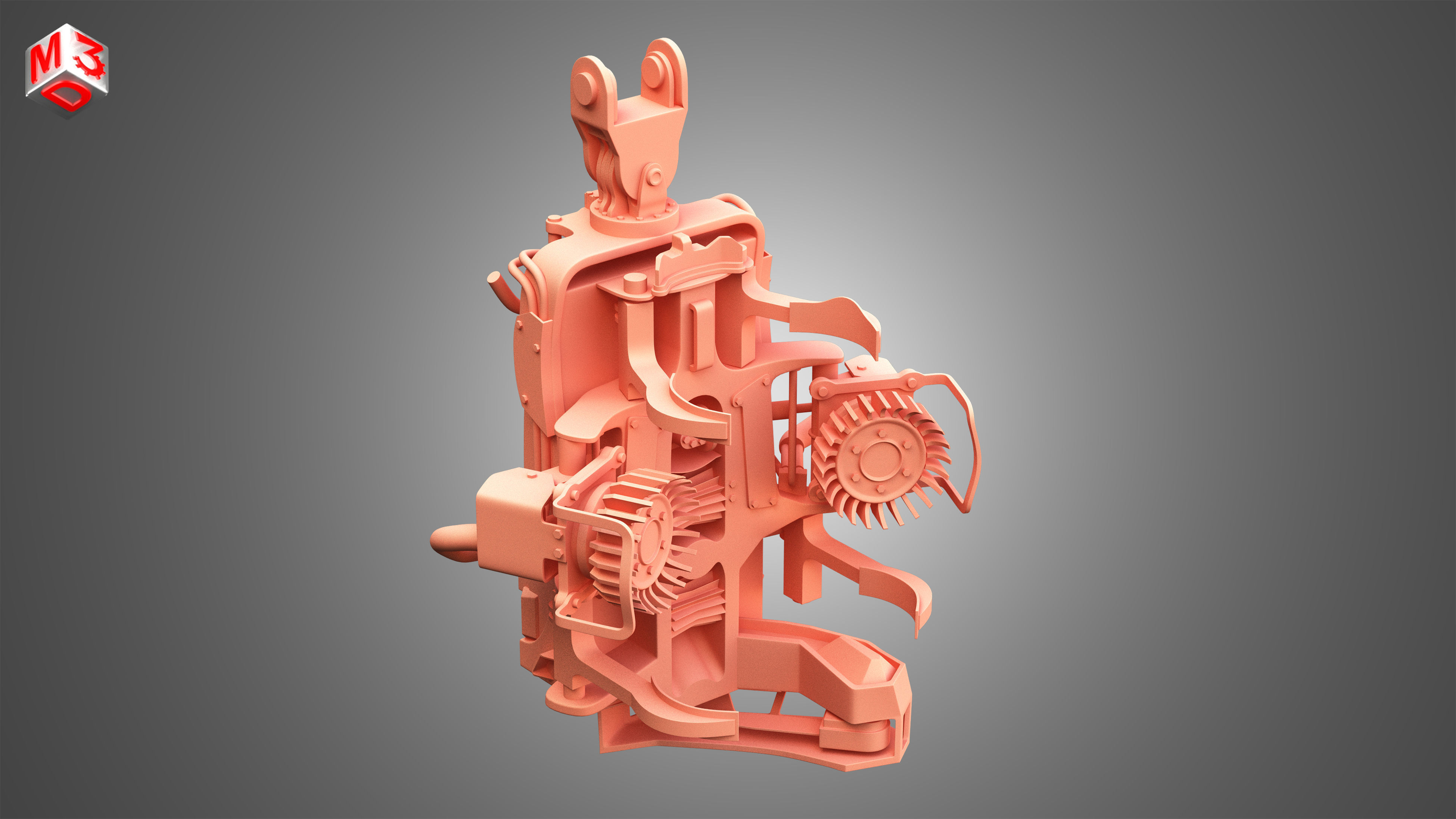 Komatsu Forestry Harvester Head 3D model_15