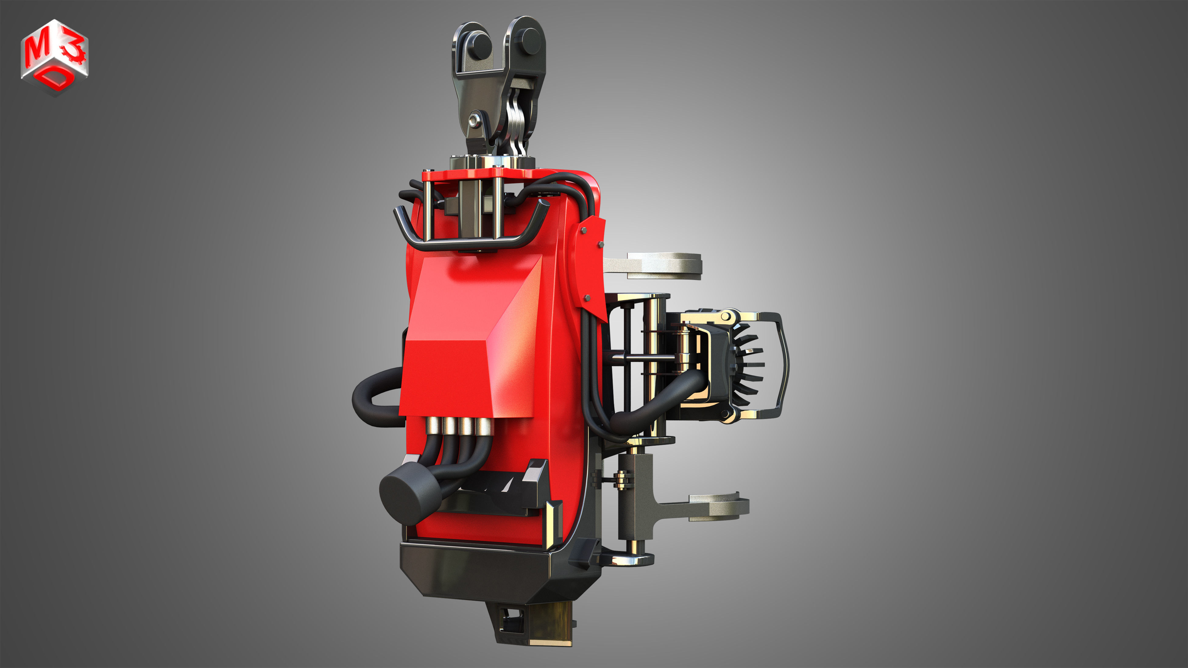 Komatsu Forestry Harvester Head 3D model_3