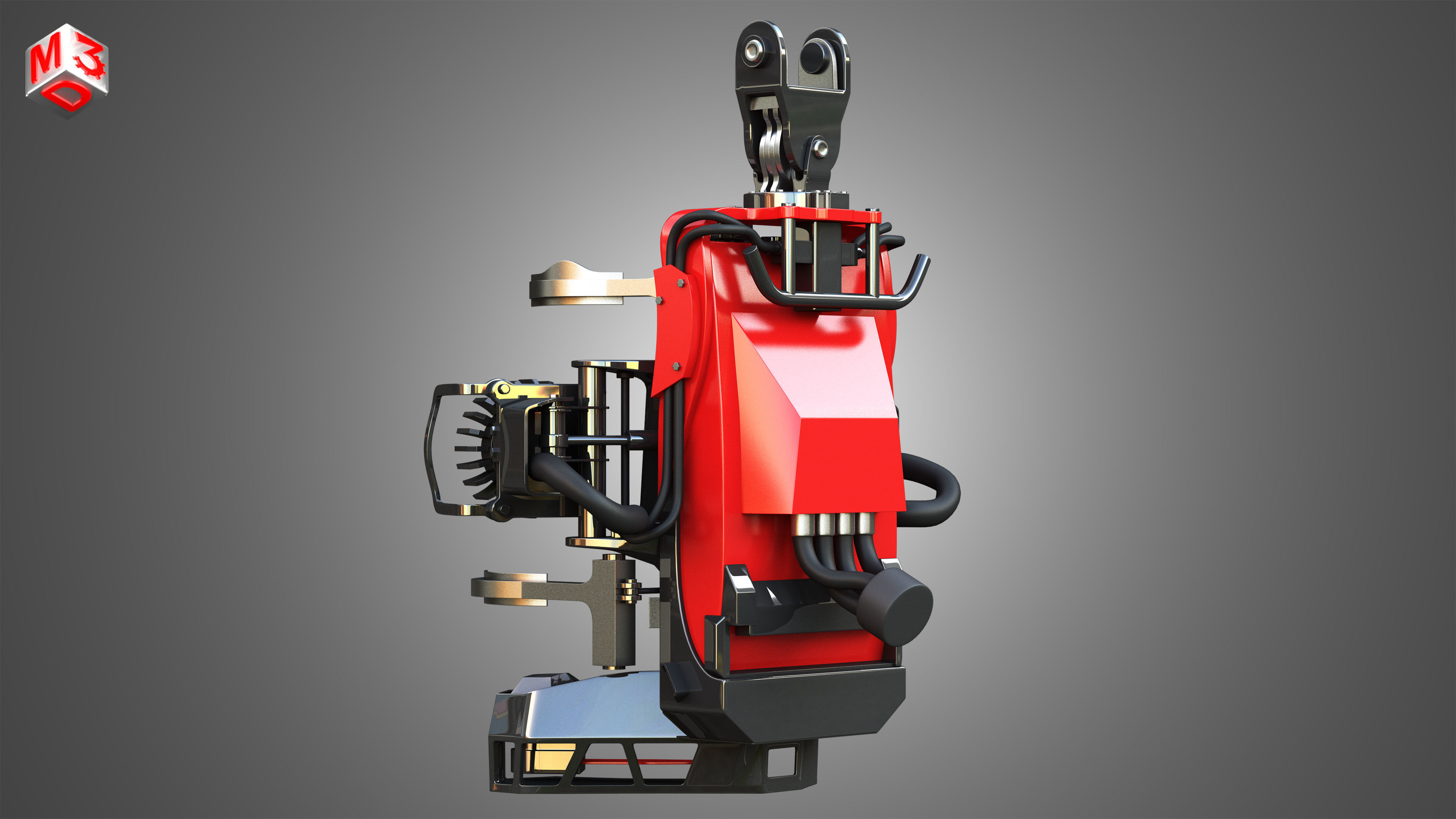 Komatsu Forestry Harvester Head 3D model_2